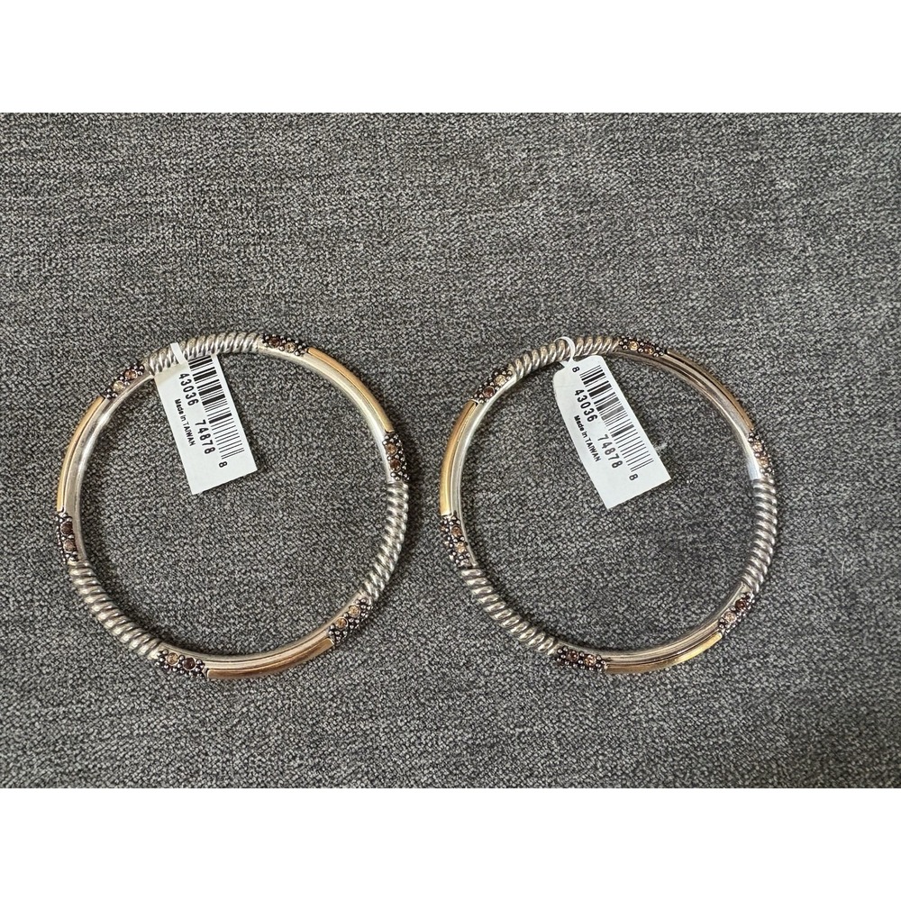Vintage Brighton "Crystal Voyage"‎ Swarovski Silver Toned Bangle Bracelet BNWT